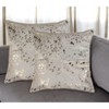 HomeRoots Set of Two 18" Natural and Gold Abstract Cowhide Throw Pillows with Glitter - 2 of 4