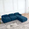 93" Modular Button Velvet/Teddy Fabric Tufted Upholstered Sectional Sofa, L Shaped Sofa with Reversible Ottoman - ModernLuxe - image 2 of 4