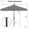 Costway 10 FT Solar Patio Umbrella with 24 LED Lights 8 Ribs & Tilt Adjustment Coffee/Turquoise/Red/Gray/Beige - 3 of 4