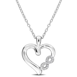 EVERLY JEWELRY | Sterling Silver Diamond Infinity Heart Pendant with Chain - 1 of 4