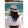 Anna-Kaci Wide Brim Straw Fedora Sun Hat with Black Band Lightweight Packable Summer Panama Hat for UV Protection - 2 of 4