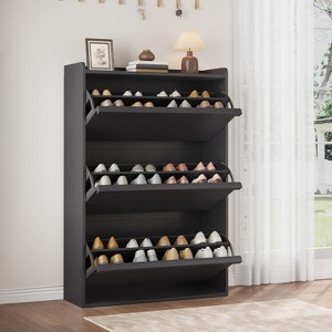 Shoe Cabinet with Flip Drawers, Modern Entryway Shoe Storage Organizer， with Adjustable Shelf, Shoe Storage for Entryway - 1 of 4