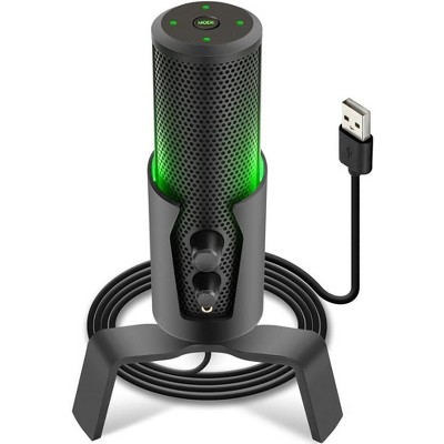 Professional USB Microphone for Streaming with Adjustable Polar Patterns, RGB Effects, PC Compatible