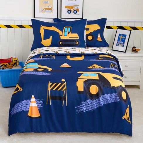 Syncfun Unicorn Rainbow unicorn dinosaur construction Vehicle Bedding Set For Kids kid Twin Comforter Set 5 Piece Bedding Set For Boys girls Super Soft Microfiber Bed In A Bag With Comforter Sheets Pi...