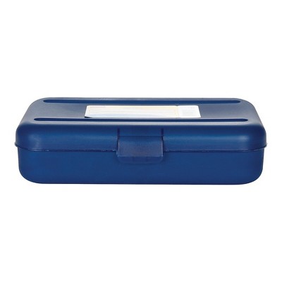 Staples Pencil Box Translucent Blue 472595