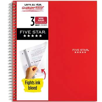 5 Subject Notebook - College Ruled - Black (05799) Durable Poly Cover/5  Poly Pockets/200 Sheets 