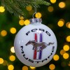 Northlight 3.5" White Ford Mustang Logo Collectible Glass Christmas Disc Ornament - 2 of 3
