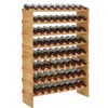 Bamboo Wine Rack 1.5Cm Thick Wood Wine Bottle Rack 36 Bottles Capacity 4 Layers Wine Storage Rack Durable Bamboo Wood - 3 of 4
