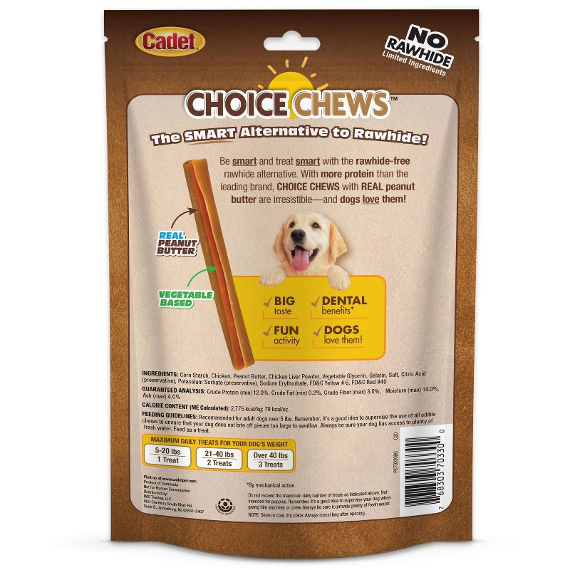Cadet Choice Chews Peanut Butter Rolls Dog Treats - 10ct, 3 of 6
