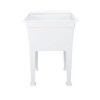 Utility Sink Heavy Duty Freestanding Utility Tub Sink with Drain Plug, Adjustable Floor Levelers & 5 Step Installation Process, 24 x 24 Inches, White - 2 of 4