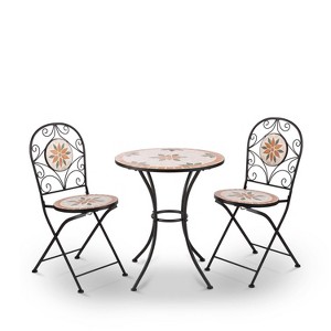 3pc Mosaic Bistro Set - Alpine Corporation - 1 of 4
