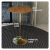Leisuremod Verve 27" Round Bar Height Dining Table - MDF Wood Top with Brushed Gold Pedestal Base Counter Height Table for Kitchen, Home, and Pub - 4 of 4