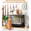 Dog Crate Furniture,Double-Doors Dog Kennel Indoor with Removable Tray and Wheels, Decorative Dog Cage End Table - 2 of 4