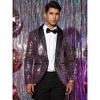 INSPIRE CHIC Men's Shawl Lapel Wedding Party Shiny Sequin Tuxedo Tailcoat - 2 of 4