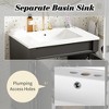 Lyngins Modern 24" Freestanding Bathroom Vanity with Sink & Soft-Close Hinges, 2-Tier Retro Bathroom Storage Cabinet, Single Sink Bathroom Vanity - 4 of 4
