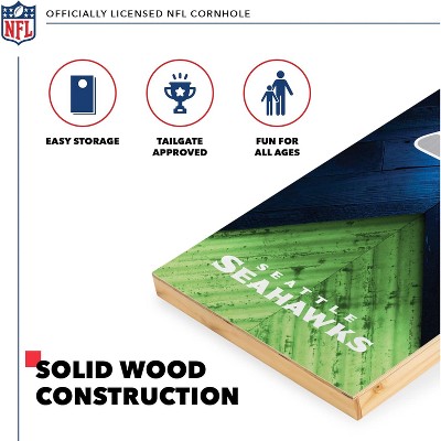 Seattle Seahawks 2'x4' Solid Wood Cornhole Set with Bean Bags