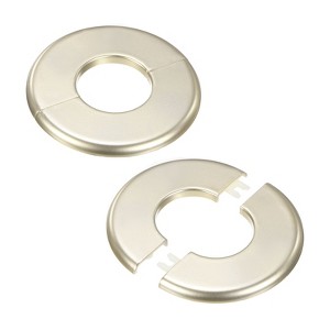 Unique Bargains Wall Split Flange Self-Adhesive Plumbing Cover Plates ABS Faucet Escutcheons 2 Pcs - 1 of 4