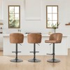Spruce&Spring Modern Adjustable Swivel Bar Stools Set with Arched Footrest - 3 of 4