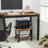 Industrial Under Desk Printer Stand 2-Tier Mobile Machine Cart with Shelf Heavy Duty Storage Rack for Office and Home Rustic - 2 of 4