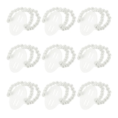 Unique Bargains Pearl Elastic DIY Wedding Bracelets White