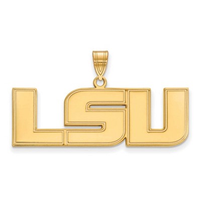 Black Bow Jewelry 10k Yellow Gold Louisiana State Fighting Tigers NCAA Large Pendant