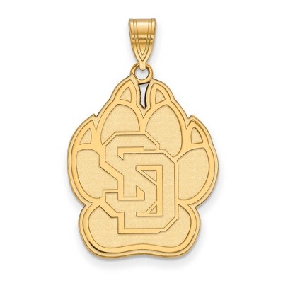 Black Bow Jewelry 10k Yellow Gold South Dakota Coyotes NCAA Extra Large Pendant