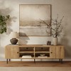 LuxenHome Oak Manufactured Wood 71-Inch Wide 4-Door TV Console Cabinet Brown - 2 of 4