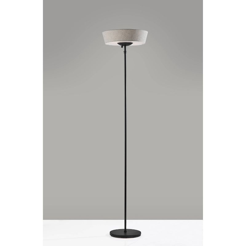 300W Harper Floor Lamp Black - Adesso, 1 of 6