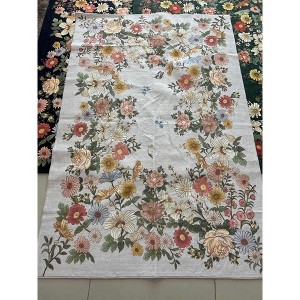 Rugs for Living Room, Washable Floral Area Rug Non Slip Soft, Low Pile Ultra-Thin Carpet for Bedroom, Dining Room, Living Room - 1 of 3