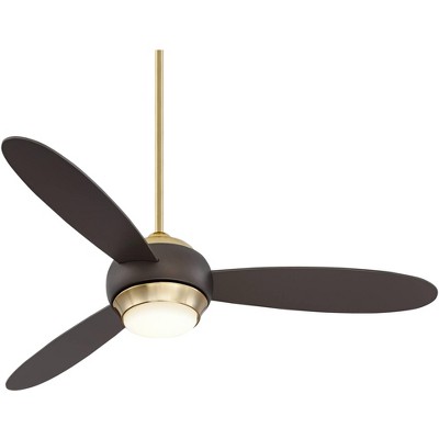 54" Casa Vieja Modern Indoor Ceiling Fan with Light LED Dimmable Bronze and Soft Brass for Living Room Kitchen Bedroom Dining