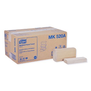 Tork Multifold Hand Towel, 1-Ply, 9.13 x 9.5, Natural, 250/Pack, 16 Packs/Carton - 1 of 4