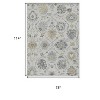 Ivory Gray And Green Wool Floral Hand Tufted Distressed Area Rug - 3 of 4