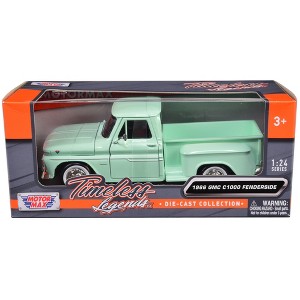 1966 GMC C1000 Fenderside Pickup Truck Light Green "Timeless Legends" Series 1/24 Diecast Model Car by Motormax - 1 of 3