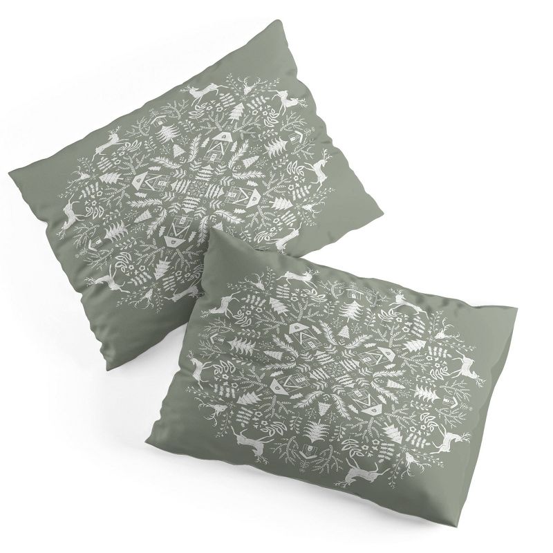 Queen Pimlada Phuapradit Winter Forest 1 Polyester Duvet Cover + Pillow Shams Gray - Deny Designs, 6 of 9
