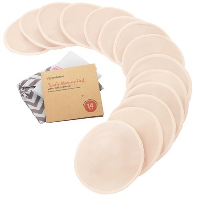 KeaBabies 14pk Organic Nursing Pads, Washable Breast Pads for Breastfeeding, Reusable Nipple Pads, Breastfeeding Essentials (Bare Beige, Medium)