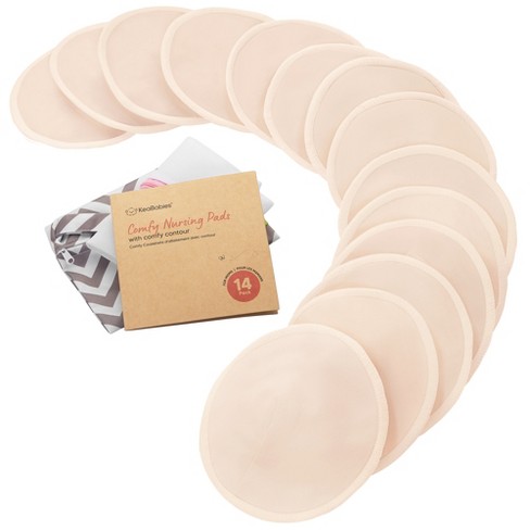 Keababies 14pk Organic Nursing Pads, Washable Breast Pads For Breastfeeding,  Reusable Nipple Pads, Breastfeeding Essentials (bare Beige, X-large) :  Target