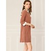 Allegra K Women's Peter Pan Collar Dresses Casual Half Sleeves Knit Doll Collared Dress - 4 of 4