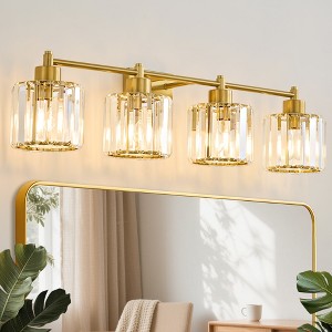 POWLIG 22" 3-Light Vanity Light with Crystal Shades - Modern Dimmable Bathroom Lighting - 1 of 4