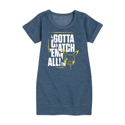 - Pokémon - Gotta Catch Em All Graphic Short Sleeve Fleece Dress