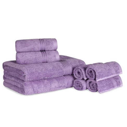 100% Cotton 4-Piece Bath Towel Set, Royal Purple