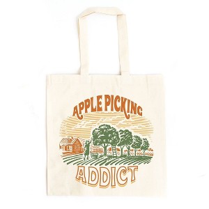 City Creek Prints Apple Picking Addict Canvas Tote Bag - 15x16 - Natural - 1 of 2
