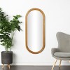 51"x22" Wooden Oval Wall Mirror with Dimensional Carved Frame Brown - Olivia & May - 2 of 4