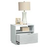 ORRD Modern White Nightstand with Gold Hardware, Ribbed Drawer, Open Shelf, Compact Bedside Table - 3 of 4