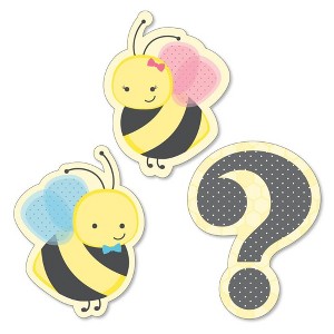 Big Dot of Happiness What Will It Bee - DIY Shaped Gender Reveal Cut-Outs - 24 Count - 1 of 4