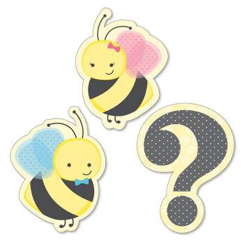 Big Dot of Happiness What Will It Bee - DIY Shaped Gender Reveal Cut-Outs - 24 Count
