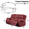 Zuriel Red Synthetic Polyester Motion Sofa - 3 of 4