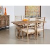 Set of 2 Vail Ii Dining Chairs Natural Brown with Beige Seat - Treasure Trove Accents: Rustic, Polyester Upholstery, Acacia Frame - 4 of 4