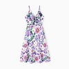 Mommy and Me Outfits Disney Mickey and Friends - Floral Knot Front Purple Cami Dress Sleeveless Summer Vacation Look - 3 of 4