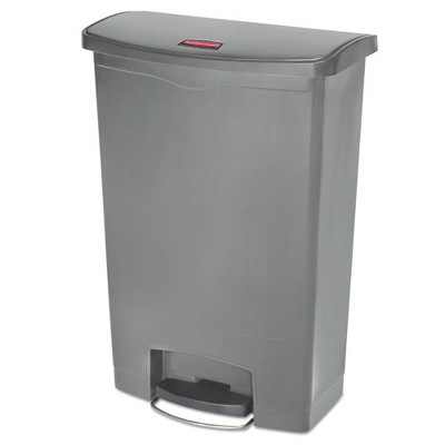 Rubbermaid Commercial Streamline Resin Step-On Container, Front Step Style, 24 gal, Polyethylene, Gray