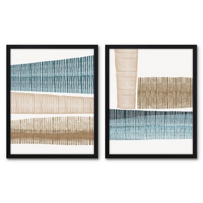 Americanflat 2 Piece 8x10 Unmatted Framed Print Set - Blue Paint Fan by PI  Creative Art